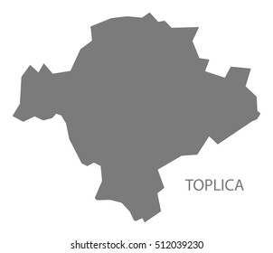 Toplica Serbia Map grey