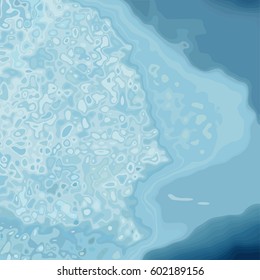 Topographic abstract background. Stylized water surface map. Vector color illustration.