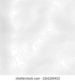 Topographic abstract contour map  background. Elevation map. Hollow curved outline. Topological map vector.Geography and topography vector illustration plan.