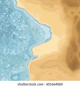 Topographic abstract map. Stylized  landscape of the seaside. Vector color background.