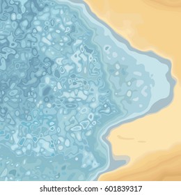 Topographic abstract map. Stylized landscape of the seaside. Vector colored background.