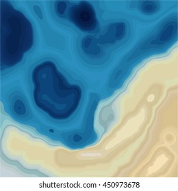 Topographic abstract map. Stylized natural landscape,  color relief. Vector illustration.