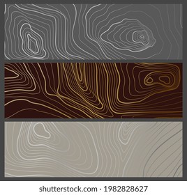 Topographic background. Contouring topographics, abstract mapping graphic landscape. Black map texture, dark gold line nature vector banners