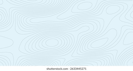 Topographic Background and Texture in Monochrome, Black and White Abstract Seamless Pattern with Contour Lines Map.