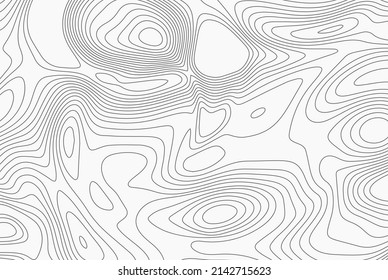 Topographic background and texture, monochrome image. Cartographic background, curved reliefs. Abstract background.