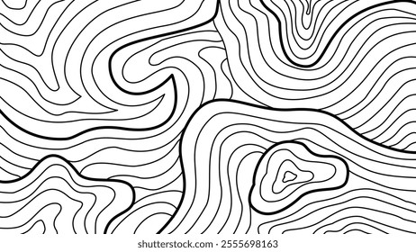 Topographic contour background.  Abstract minimal topographic relief map background. Modern topography line map concept. Abstract design with seamless pattern with line topographic map.