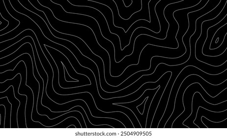 topographic contour background. contour lines background. Topographic map background. dark wavy background. Topographic map contour