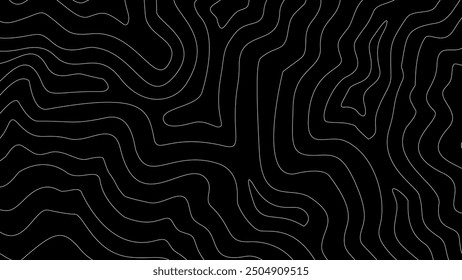 topographic contour background. contour lines background. Topographic map background. dark wavy background. Topographic map contour