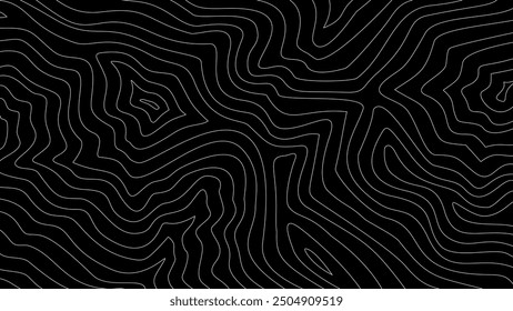 topografischer Konturhintergrund. Kontur Linien Hintergrund. Topografischer Kartenhintergrund. dunkler wellenförmiger Hintergrund. Topografische Kartenkontur