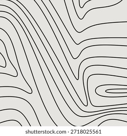 Contorno topográfico de fundo. Plano de fundo do contorno do vetor. Plano de Fundo do Padrão de Linhas de Contorno Abstrato