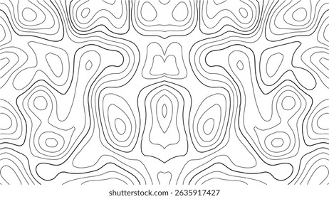 Topografia Linha de contorno Arte em um estilo Vintage Explorer, Refletindo montanhas, mudanças de elevação e formações de terra natural em uma paleta de terra rústica.