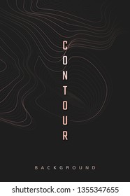 Vector de fondo de líneas de contorno topográfico