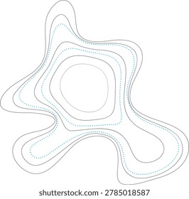 Topographic contour lines vector illustration, abstract geographic map shape