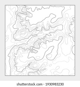 Topographic contour map background, topo heightmap, geology map, vector