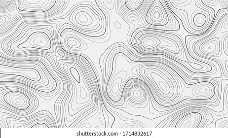 Topographic contour map on white background. Vector grid map.