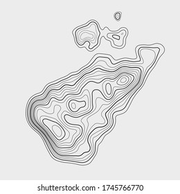 Mapa de contorno topográfico sobre fondo blanco. Mapa de rejilla del vector.
