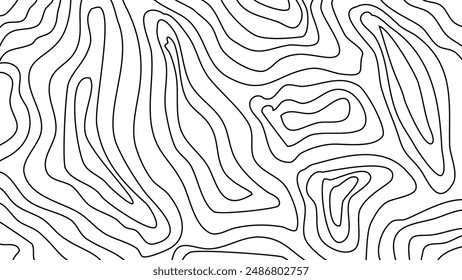 Topographic contour wavy map background