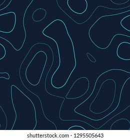 Topographic contours. Admirable topography map. Futuristic seamless design, comely tileable isolines pattern. Vector illustration.