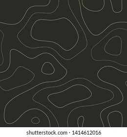 Topographic contours, seamless design, bizarre tileable isolines pattern, vector illustration.