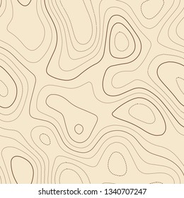 Topographic contours, seamless design, energetic tileable isolines pattern, vector illustration.