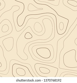 Topographic contours, seamless design, indelible tileable isolines pattern, vector illustration.