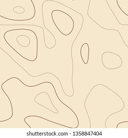 Topographic contours, seamless design, tileable isolines pattern, vector illustration.