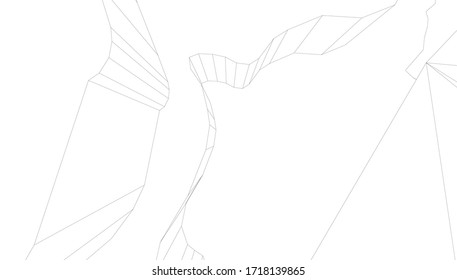 topographic drawing landscape 3d visualization., architectural form