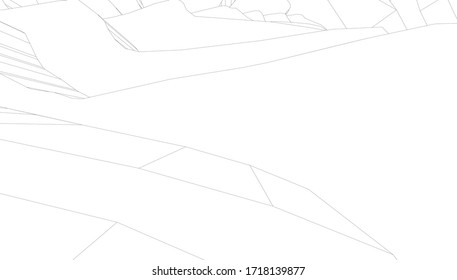 visualización en 3d del paisaje de dibujo topográfico, forma arquitectónica