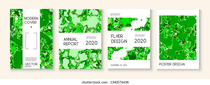 Topographic Fluid Liquid Paint Vector Cover. Grunge Book Page, Futuristic Folder Template. Simple Earth Day Ecology Poster. Green Tropical Forest Ecology Report. Topographic Fluid Vector Cover