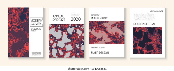 Topographic Fluid Liquid Paint Vector Cover. Scientific Journal, Ad Annual Report Template. Brown Red Earth Soil Volcano Design. Funky Earth Day Ecology Poster. Topographic Fluid Vector Cover