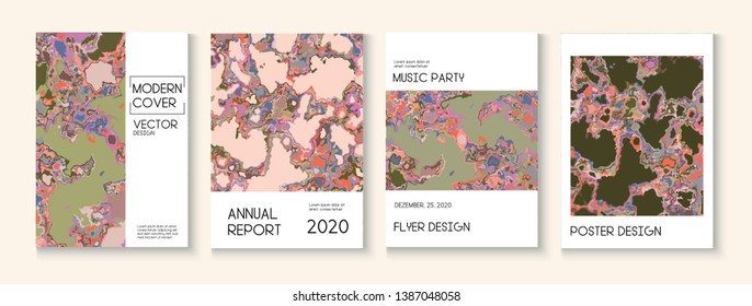 Topographic Fluid Liquid Paint Vector Cover. Corporate Identity, Ad Annual Report Template. Brown Red Earth Soil Volcano Design. Simple Earth Day Ecology Poster. Topographic Fluid Vector Cover