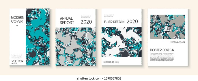 Topographic Fluid Liquid Paint Vector Cover. Retro Earth Day Ecology Poster. Futuristic Folder, Trendy Magazine Template. Water Ecology Blue Winter Report. Topographic Fluid Vector Cover