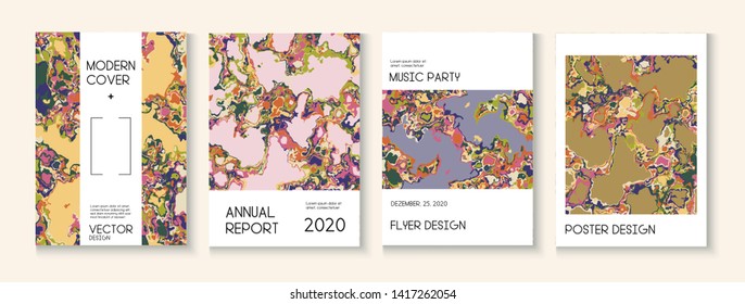 Topographic Fluid Liquid Paint Vector Cover. Hipster Earth Day Ecology Poster. Brown Red Earth Soil Volcano Design. Trendy Magazine, Corporate Identity Template. Topographic Fluid Vector Cover