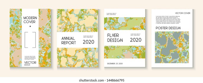 Topographic Fluid Liquid Paint Vector Cover. Medical Earth Day Ecology Poster. Green Tropical Forest Ecology Report. Trendy Magazine, Grunge Book Page Template. Topographic Fluid Vector Cover