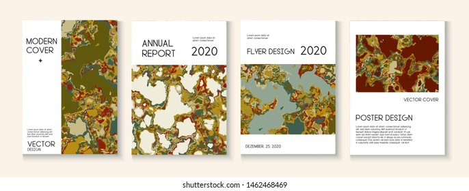 Topographic Fluid Liquid Paint Vector Cover. Medical Earth Day Ecology Poster. Brown Red Earth Soil Volcano Design. Futuristic Folder, Grunge Book Page Template. Topographic Fluid Vector Cover
