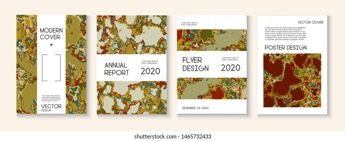 Topographic Fluid Liquid Paint Vector Cover. Brown Red Earth Soil Volcano Design. Modern Earth Day Ecology Poster. Corporate Identity, Ad Annual Report Template. Topographic Fluid Vector Cover