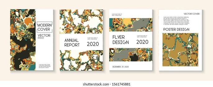 Tapa del vector de pintura líquida topográfica. Diseño del Volcán Tierra Roja Marrón. Afiche de ecología simple del Día de la Tierra. Revista de moda, plantilla de afiche musical. Tapa del vector de fluido topográfico
