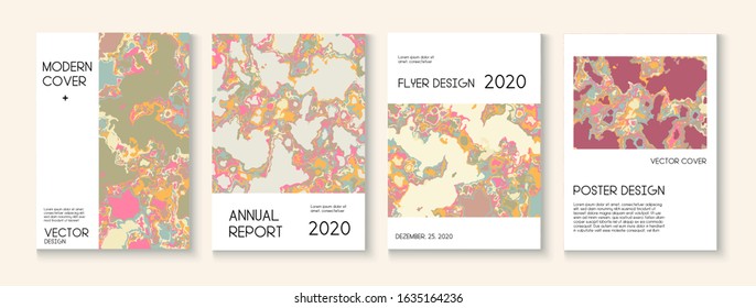Topographic Fluid Liquid Paint Vector Cover. Scientific Journal, Ad Annual Report Template. Brown Red Earth Soil Volcano Design. Hipster Earth Day Ecology Poster. Topographic Fluid Vector Cover