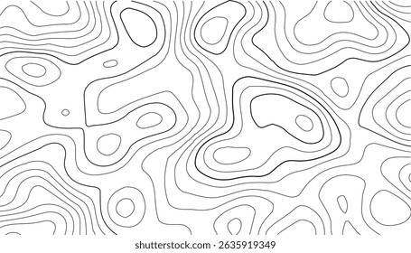 Diseño topográfico de mapas de rutas de senderismo con líneas de contorno detalladas y una estética inspirada en Antiguas perfecta para la decoración de Naturalezas, revistas Explorer y estampados rústicos.