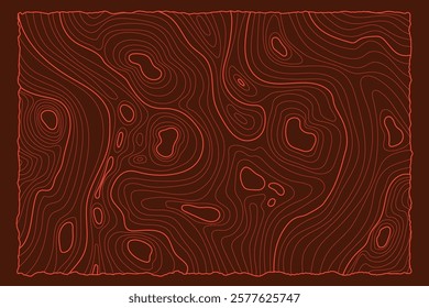 Topographic Landscape Map. Banner with geographic mountain relief. Wavy abstract contour background with cartography texture 
