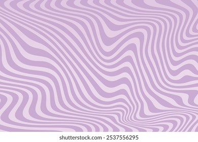 Topographic Line Art Pastel Purple Background. Aesthetic Illusion Effect Design Vector Illustration.