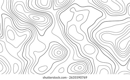 Topographic Line Illustration in Retro Geographic Style with Hand-Drawn Elevation Contours, Mountainous Landscapes, and a Nostalgic Hiking Map Aesthetic.