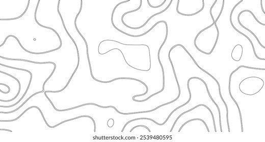 Topographic line map. Abstract circle lines background. Abstract blank detailed topographic contour map. Background of the topographic map. Line topography map contour background.