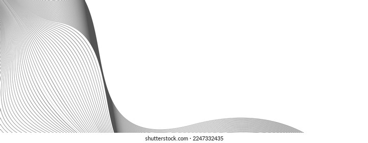 abstracto de líneas redondeadas topográficas. Fondo vectorial abstracto ondulado de línea delgada. Patrón de onda de curva sin fisuras. el patrón de líneas grises. Fondo abstracto hecho de líneas curvas