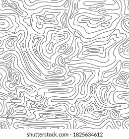 Topographic line seamless pattern. Hand drawn vector illustration. Good for fabric print, wrapping paper, wallpapers, cards.
