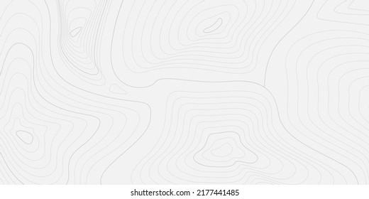 Topographic line wavy pattern, map contour outline curve background top view.