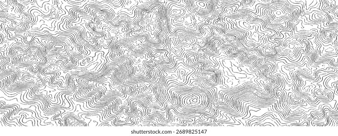 Topographic map abstract background lines on a white surface detail