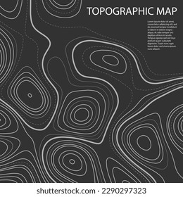 Topographic map for abstract background or wallpaper and design. Gray outlines on a light background. Vector illustration.