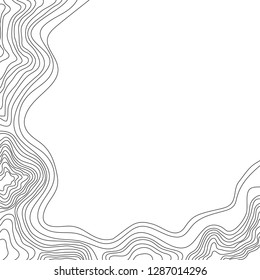 topographic map, abstract black lines isolated on white background, vector