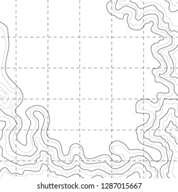 topographic map, abstract black lines isolated on white background, vector